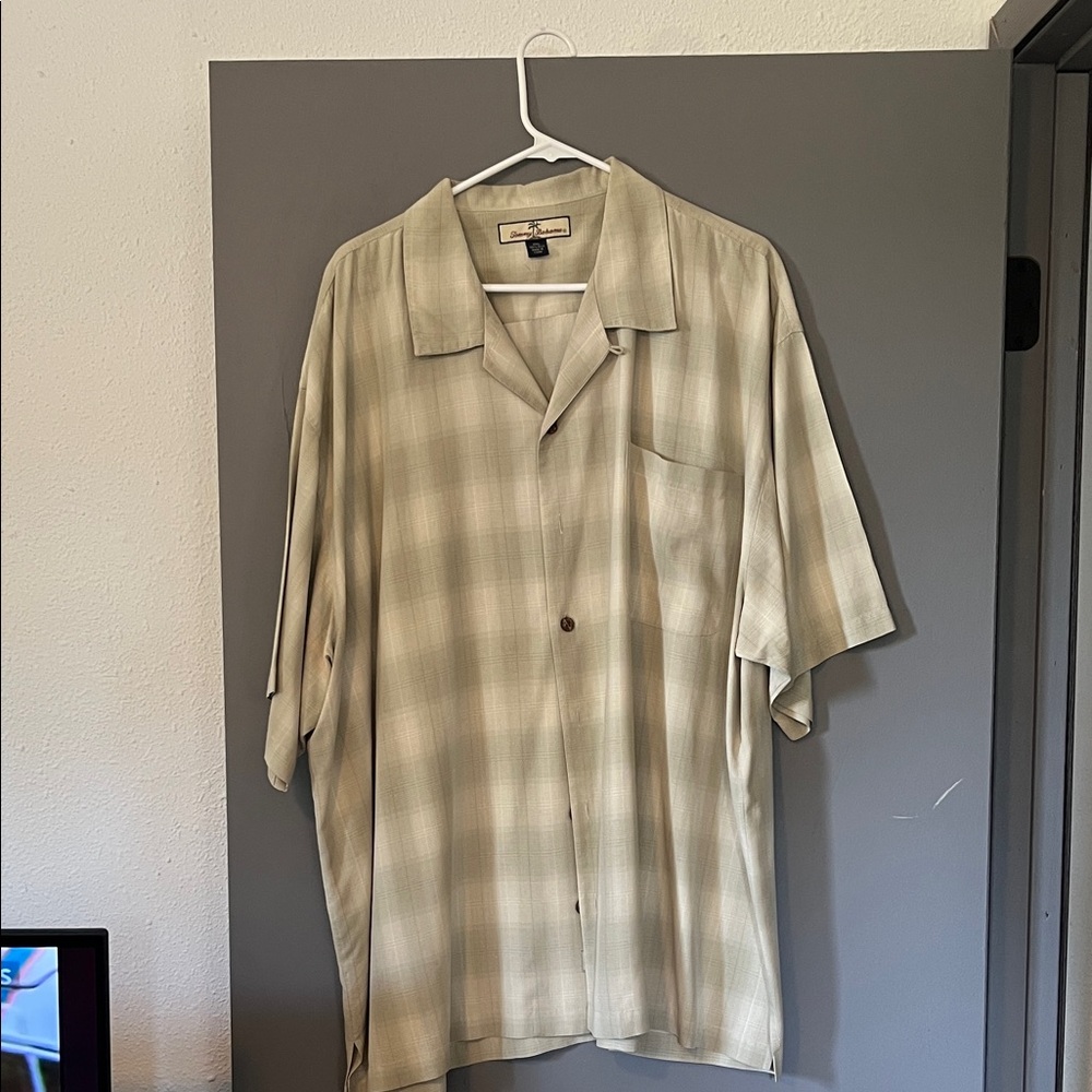 Tommy Bahama Green Plaid Dress Shirt